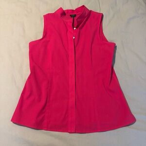 Talbots No Iron Hot Pink Sleeveless Blouse